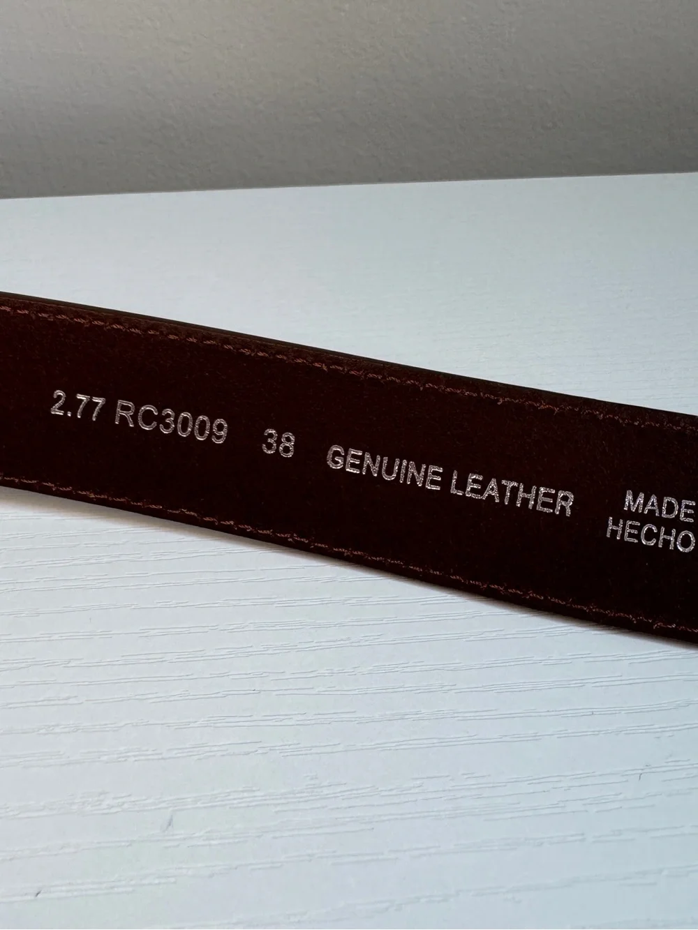 Lacoste Men's Belt Leather Crocodile Plaque Buckle Jeans Dress Pants S20 sz 40”